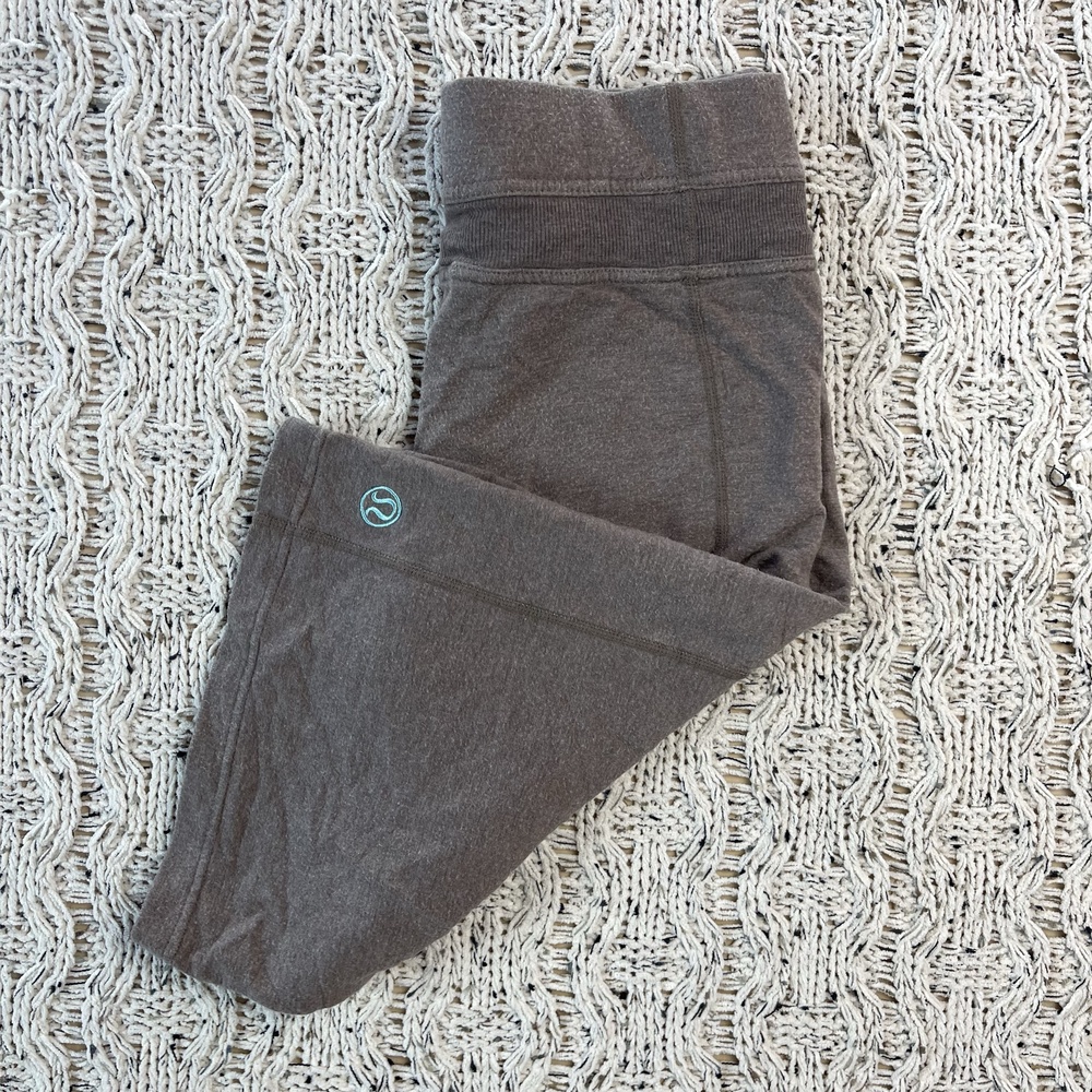 Lululemon Cropped Sweatpants Womens 4 Heather Gray Cotton Blend Wide Leg Ladies